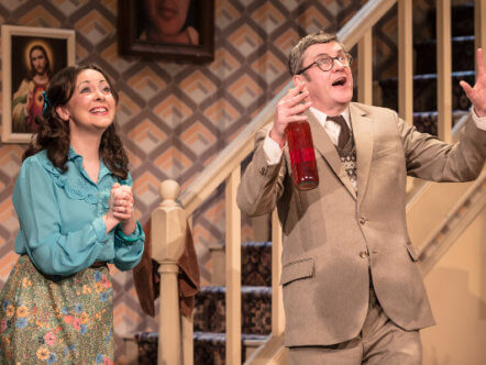 Sarah Earnshaw as Betty _ Joe Pasquale as Frank Spencer in Some Mothers Do _Av _Em, credit Scott Rylander