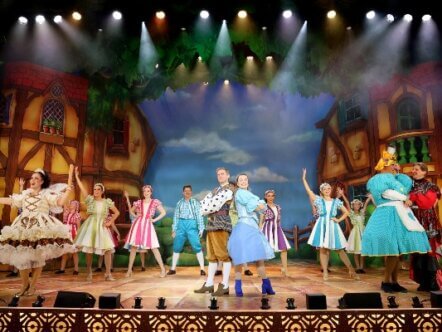 Shani Cantor Joe Sleight Emma Crosslet Leon Craig and Nigel Harman in Jack and the Beanstalk at Aylesbury