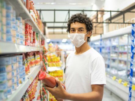 Living Magazines Supermarket image male wearing face covering