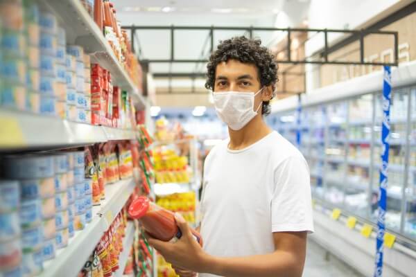 Living Magazines Supermarket image male wearing face covering