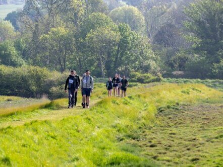 Teams of four on the hike section of Race the Sun