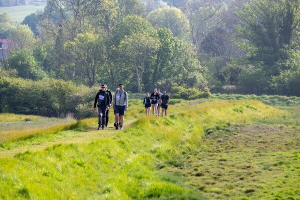 Teams of four on the hike section of Race the Sun