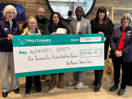 The Marlowes Shopping Alzheimer's Society Cheque Presentation