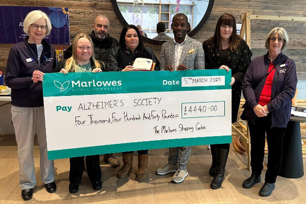 The Marlowes Shopping Alzheimer's Society Cheque Presentation