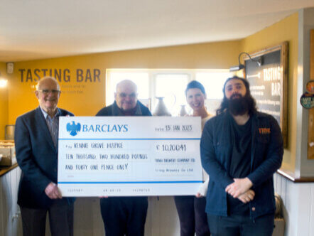Living Magazines Tring Brewery Rennie Grove Cheque