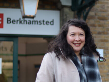 Victoria Collins MP at Berkhamsted Train Station