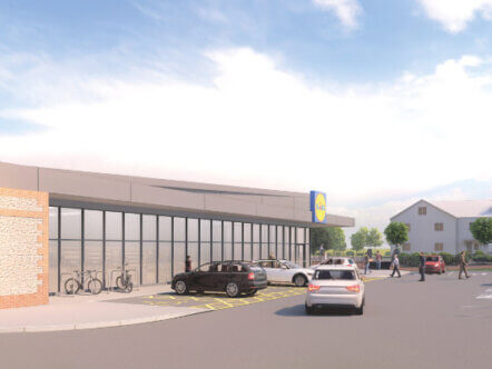 View-of-Lidl store-frontage-from-the-customer-car-park