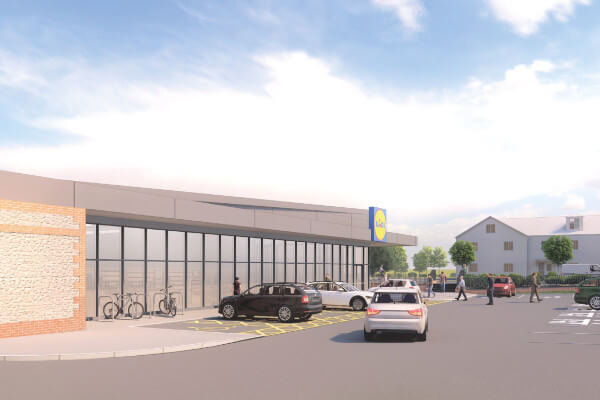 View-of-Lidl store-frontage-from-the-customer-car-park