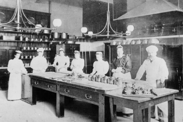 Living Magazines Waddesdon Manor kitchen staff circa 1900