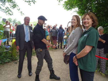Wendover to Halton towpath. The ribbon is cut by Robbie Cumming