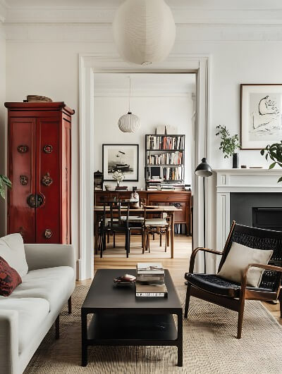 living room with a couch