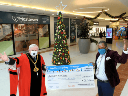 Living Magazines marlowes-cheque-presentation to Mayor's charity of the year