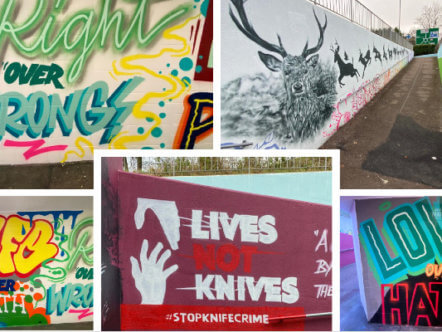 Living Magazines Lives Not Knives Graffiti artwork