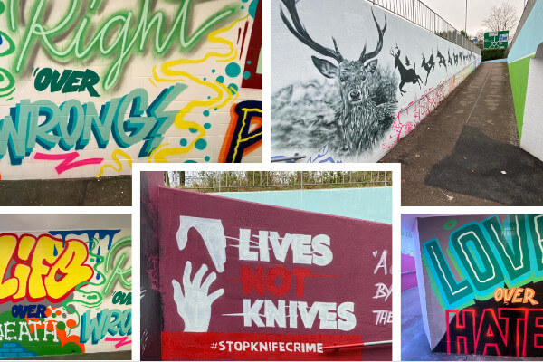 Living Magazines Lives Not Knives Graffiti artwork